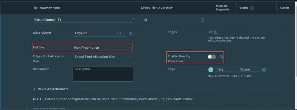 VMware NSX no standby relocation or preemption